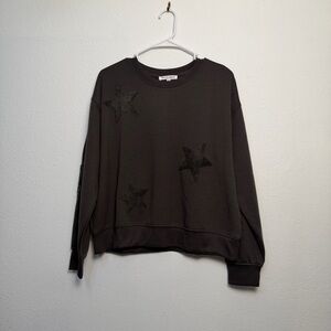 Workshop Republic Cothing Black Star Patterned Sweatshirt